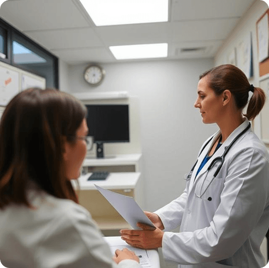 Doctor examining X-ray